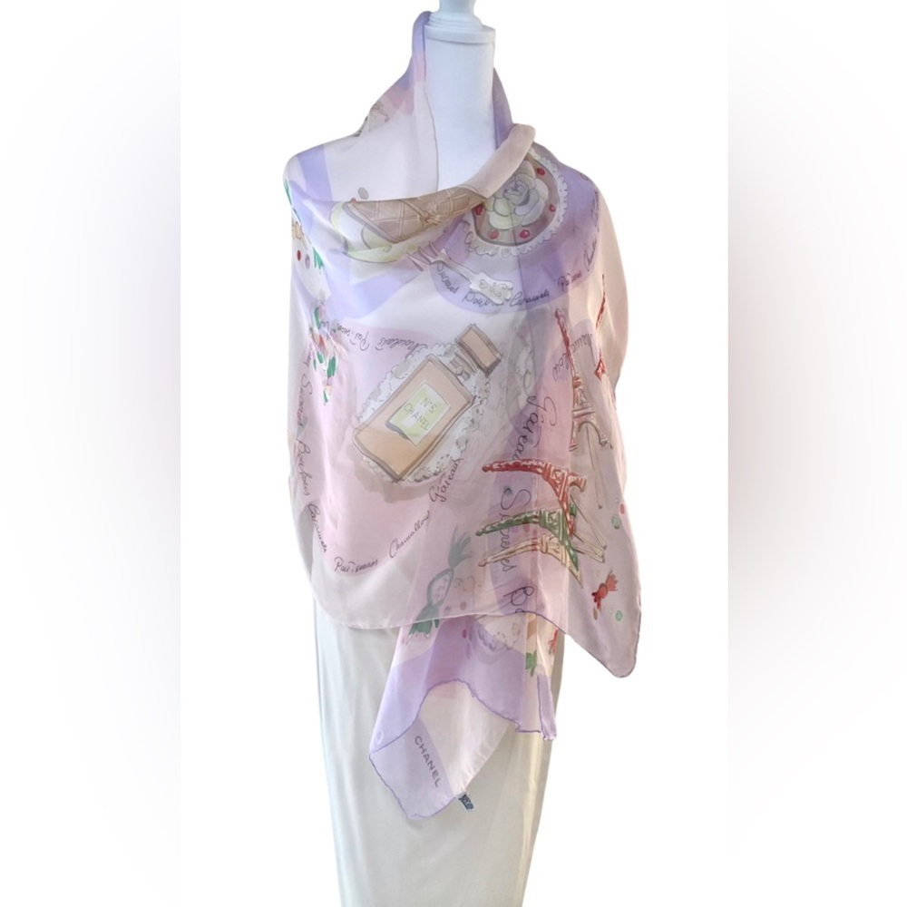 WINTER SPECIAL SALE ‼️ Authentic Vintage Chanel silk chiffon scarf!